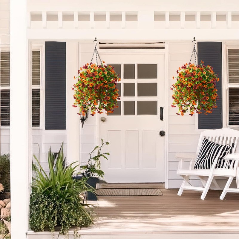 Zfprocess Artificial Hanging Flowers Plants For Outdoor Spring Summer gallery