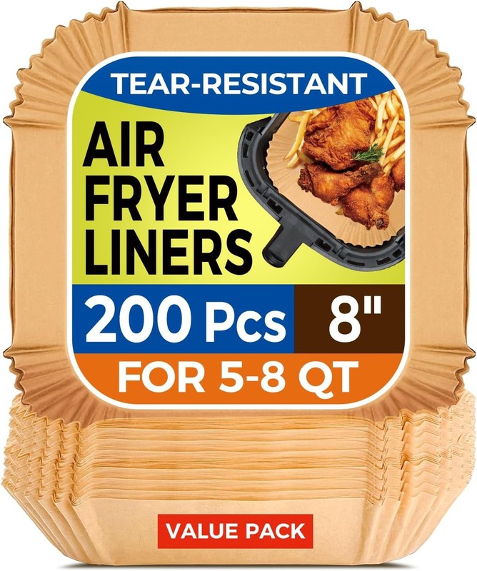 Air Fryer Paper Liners, 200pcs Air Fryer Liners Disposable, 8″ Square