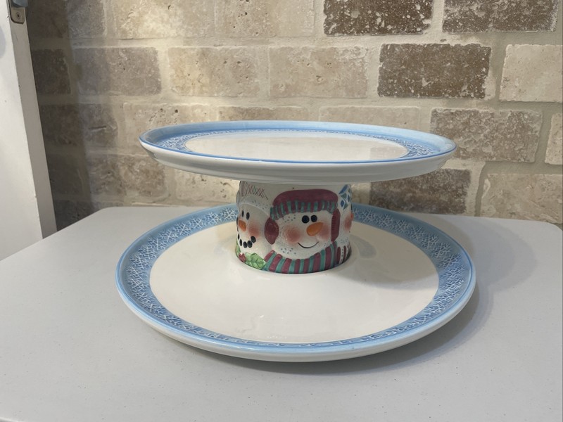 Snowman Snowflake Tiered Cake Stand – New