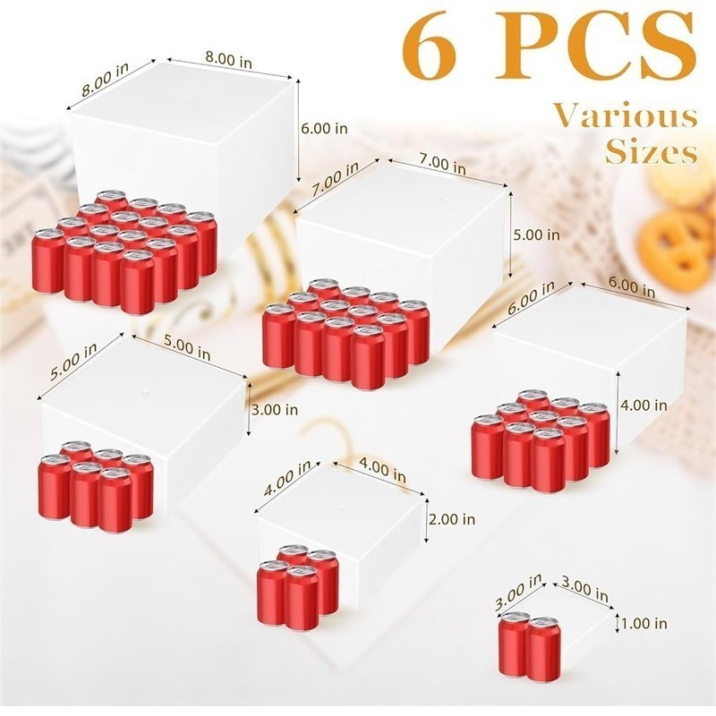 Acrylic Buffet Risers Set Cake Display Jewelry Plants Party Table Decor New gallery