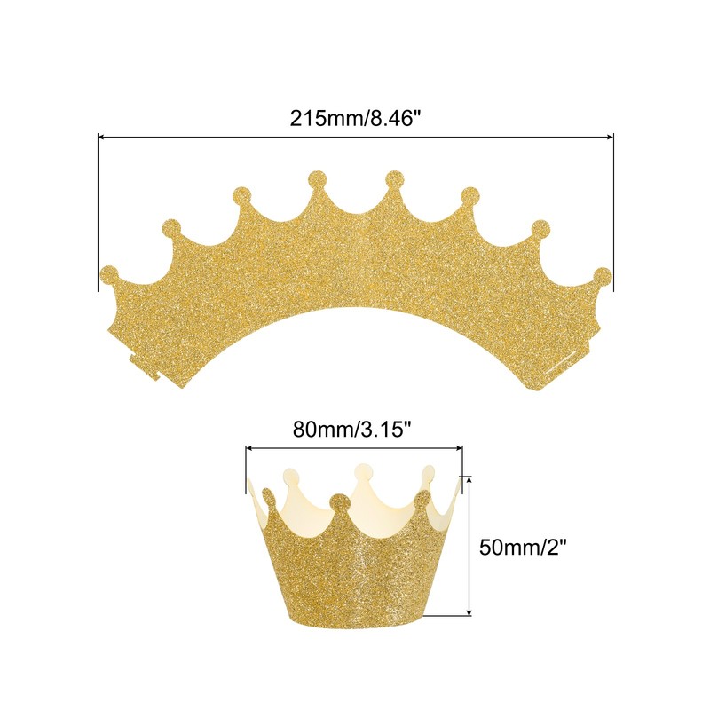 Cupcake Wrappers Paper, 12 Pack Baking Cups Crown Decoration, Gold Yellow gallery