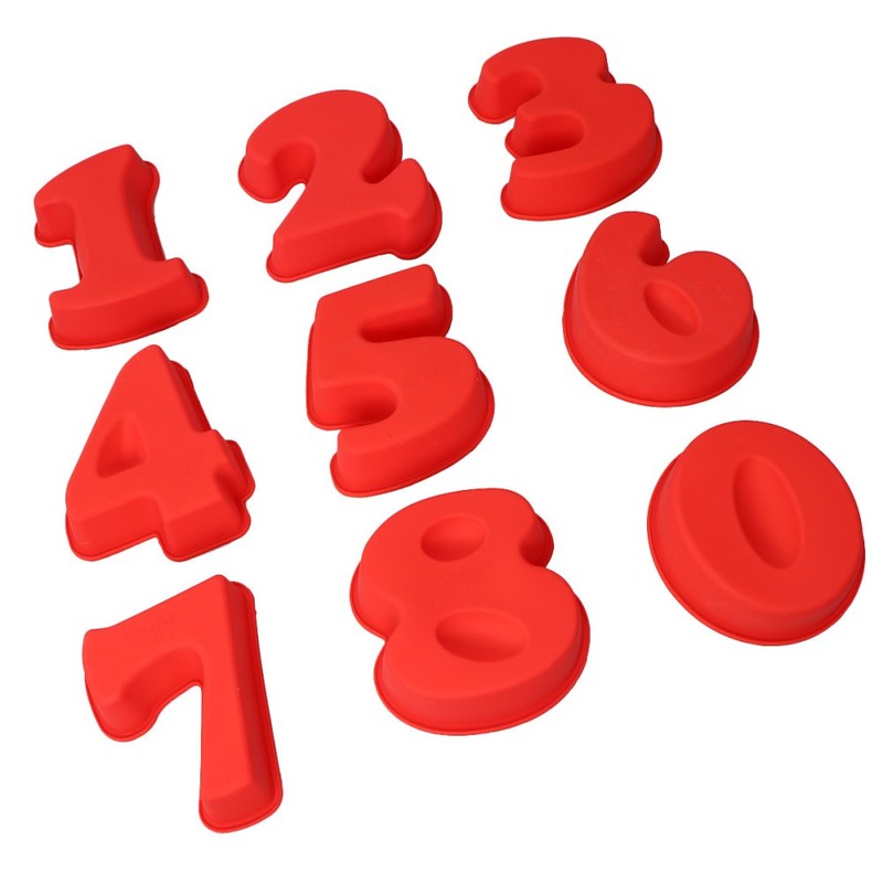 9 Pcs Silicone Cake Mold Number 0-8 Shape Nonstick Dessert Decorating Tool gallery