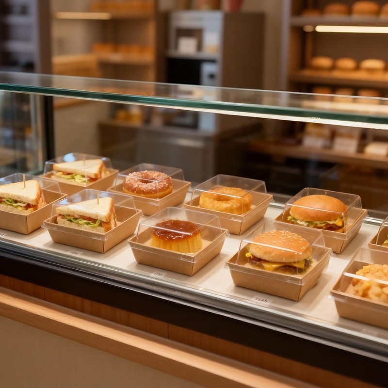 50 Pack Small Charcuterie Boxes with Clear Lids, Brown Boxes 5.3 x 4.9 x 2.5 ... gallery