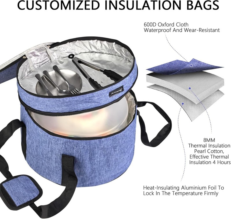 12-inch cake box with lid and handle, BPA-free, includes insulated bag (purple). gallery