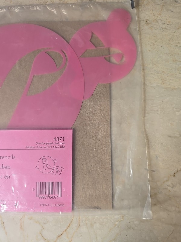 2 Pack Pampered Chef Support Awareness Ribbon Stencil Decorating RETIRED #4371 gallery
