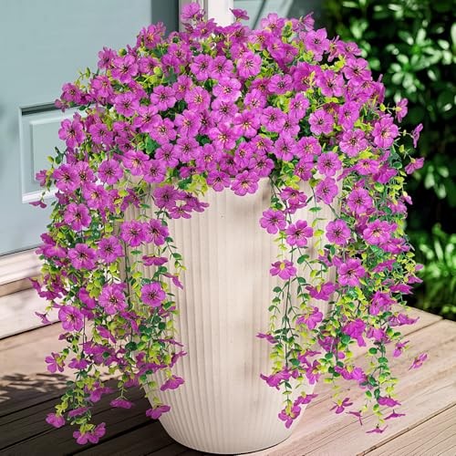 Fake Artificial Flowers for Outdoors Decoration, Hanging Flower (Light Purple) gallery