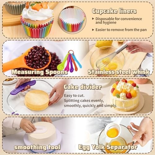 720PCS Cake Decorating Set - Turntable, Pans, Piping Tips, Spatulas & Tools gallery