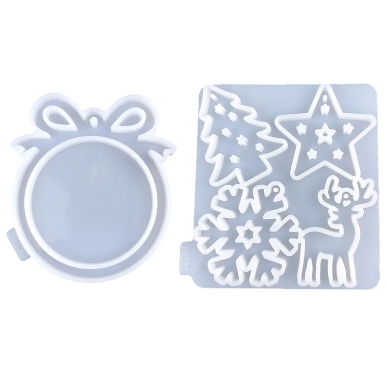 2pcs Unique Christmas Pendant Ornaments Mold Set Practical Jewelry Making Mould