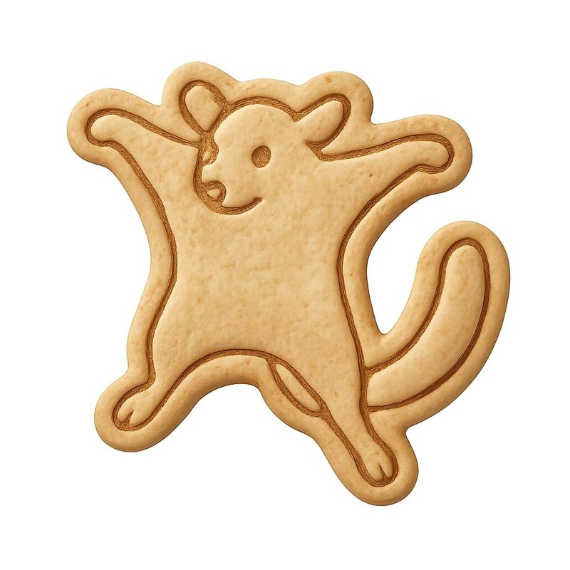 Jumping Sugar Glider Cookie Cutter & Stamp, Fondant & Clay - 4x3.5 gallery