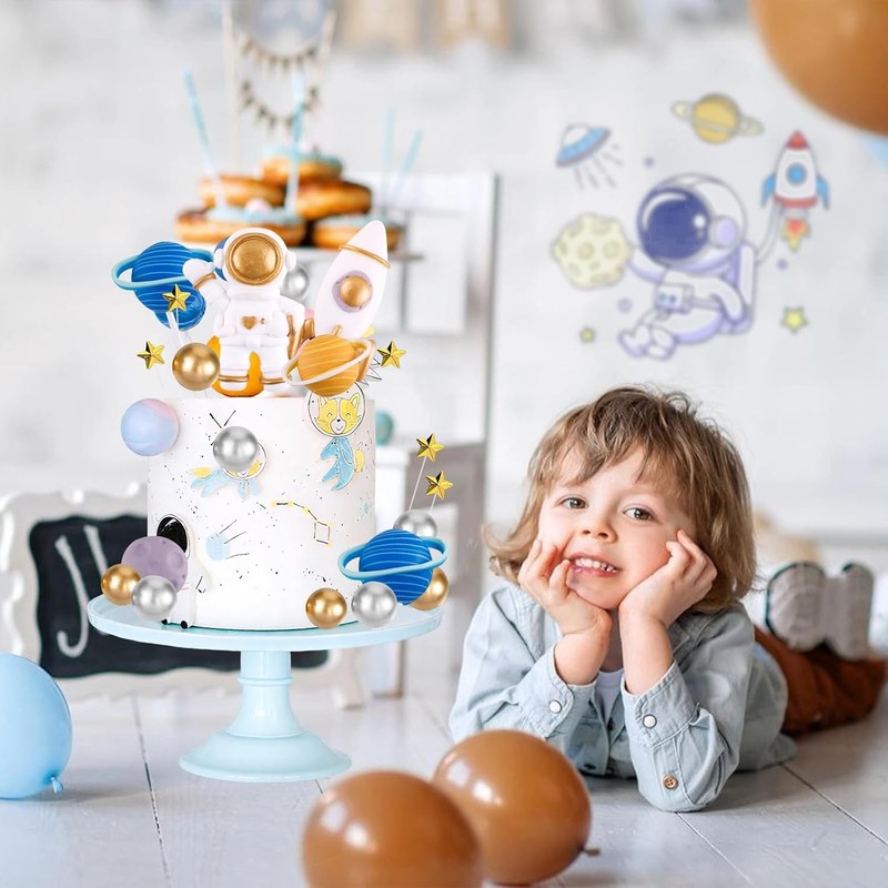 Space Theme Cake Topper 20Pcs Outer Space Cake Decoration Astronaut Figurine gallery