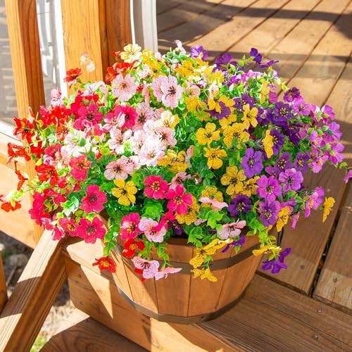 Artificial Flowers for Outdoor Indoor Garden Home Decoration, 6 Multicolor gallery