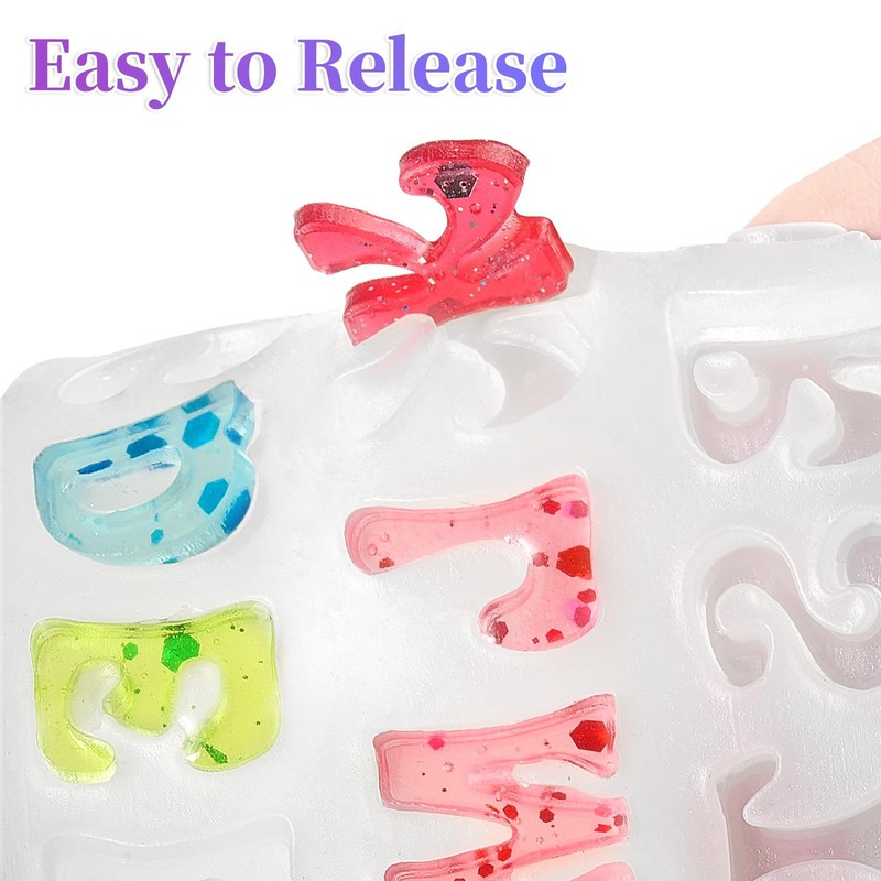 3 PCS Silicone Number Letter Molds Non-Stick Fondant Chocolate Candy Cake gallery