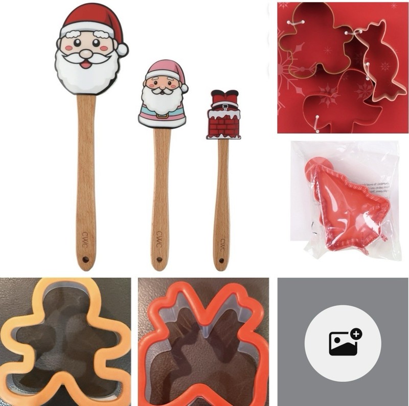 5 COOKIE CUTTERS + CWC 3PC SPATULA SET 12+10+8 – SANTA+ 1 Hand Pie Mold