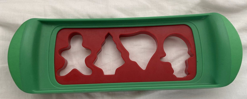 Christmas 4 In 1 Rocker Cookie Cutter snowman, tree, bell, Gingerbread boy