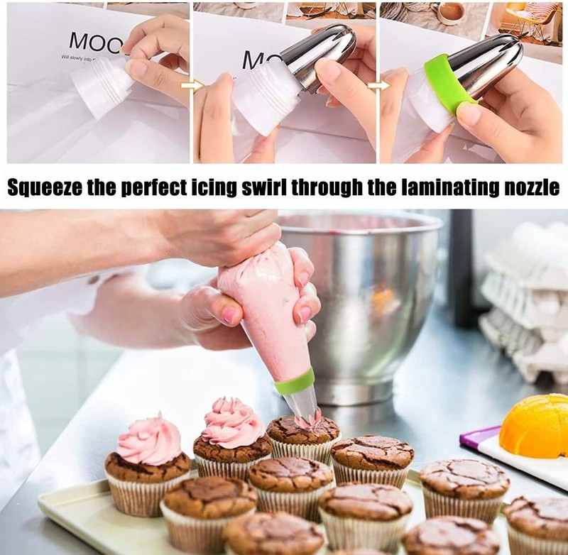 22pcs Piping Nozzle Set Stainless Tips Bags Couplers Cake Decorating Kit gallery