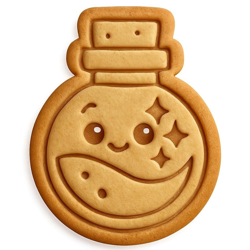 Chibi Mystic Glow Potion Bottle Cookie Cutter & Stamp, Fondant & Clay – 3.2×4″