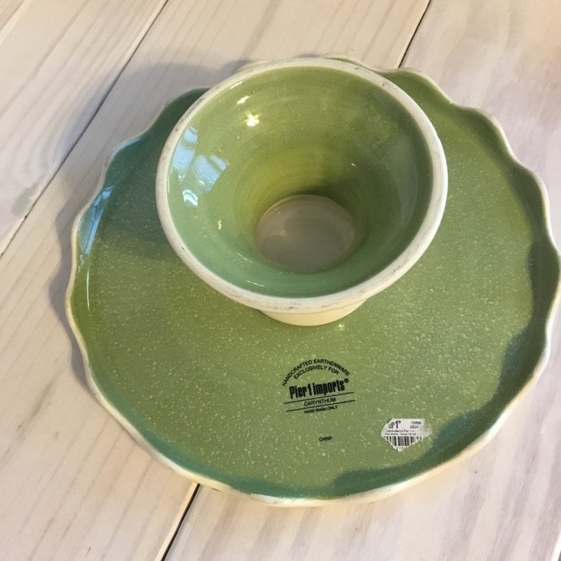Pier 1 Imports Earthenware Carynthum Cake Stand Floral gallery