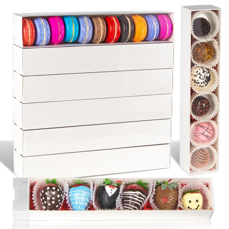50 Pack 12×2.25×2 Inche Long Boxes with Sleeves Window for Chocolate Covered …
