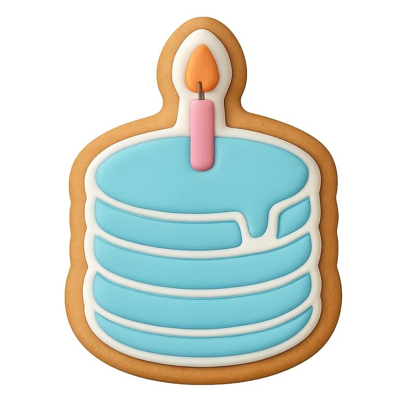 Pancake Pleasure Birthday Cookie Cutter & Stamp, Fondant & Clay - 4x3.2 gallery