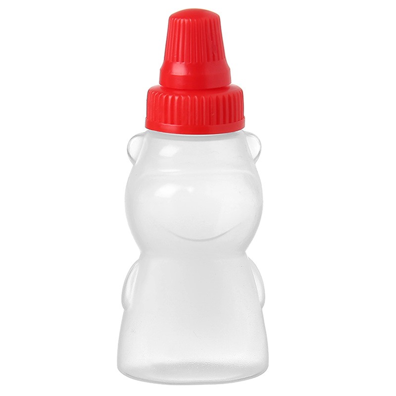 2Pcs/Pack Mini Bear Seasoning Bottle Portable Ketchup Salad Dressing Container gallery