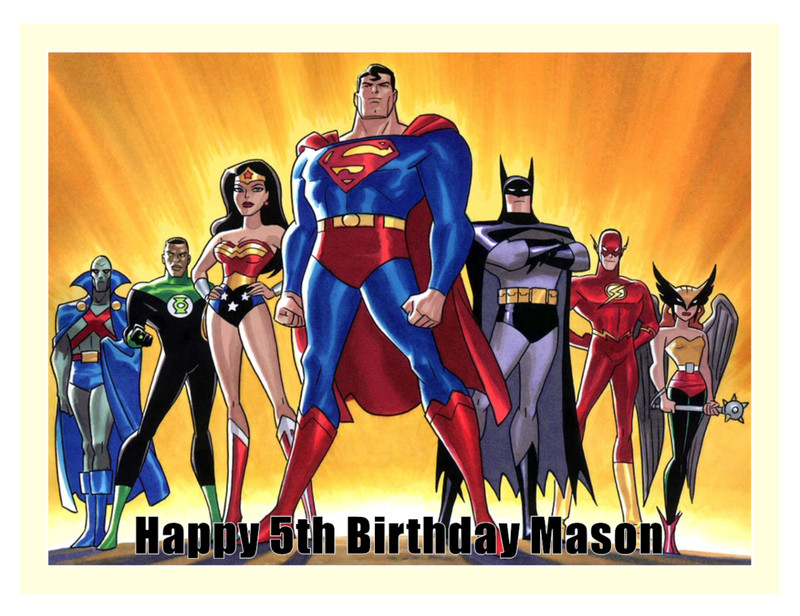 Justice League Edible Cake Toppers Icing Superhero Cake Decorations (3 Sizes)