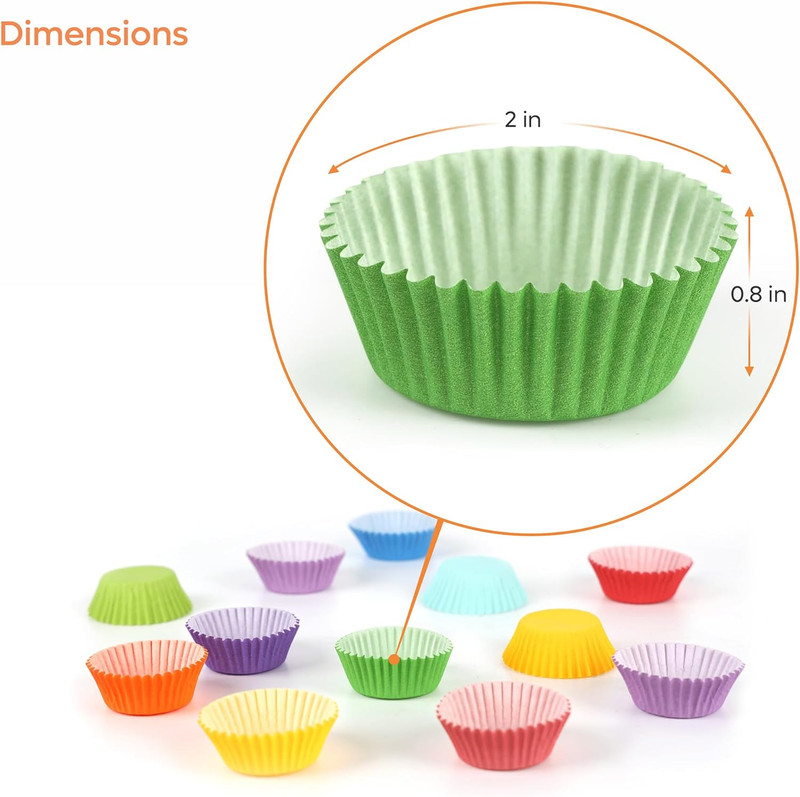 [500 Pcs] Mini Cupcake Liners for Baking, Colorful Muffin Liners, Food Grade & G gallery