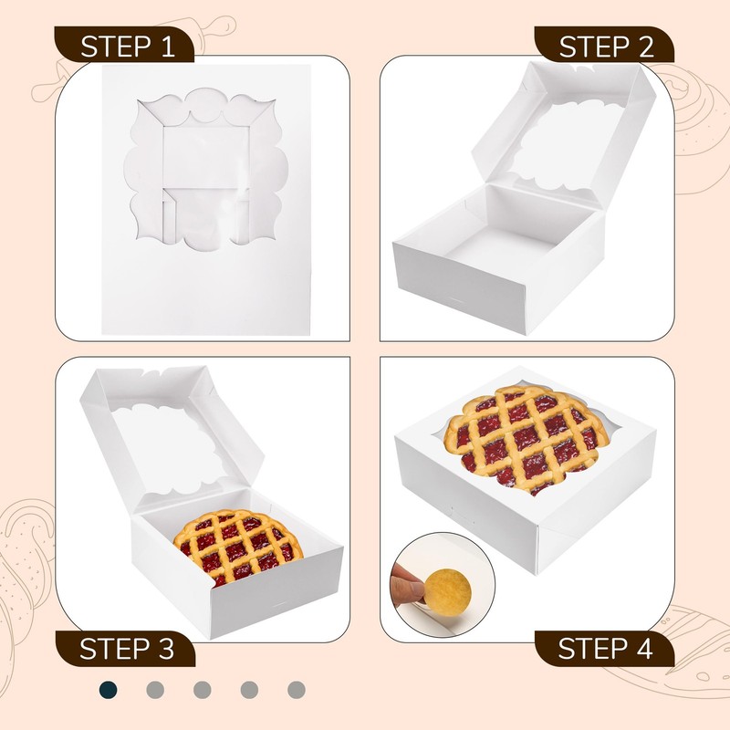 20 Pack Pie Boxes for 9 Inch Pie 9x9x3 in Bakery Boxes with Window Strawberry... gallery