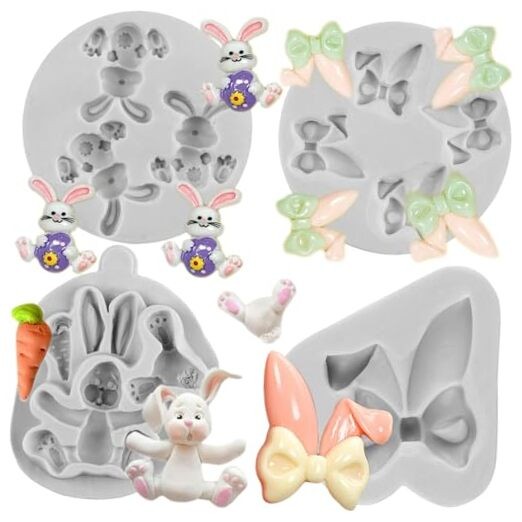 Easter Rabbit Silicone Mold Bunny Ears Chocolate Fondant Molds For Cake Style A