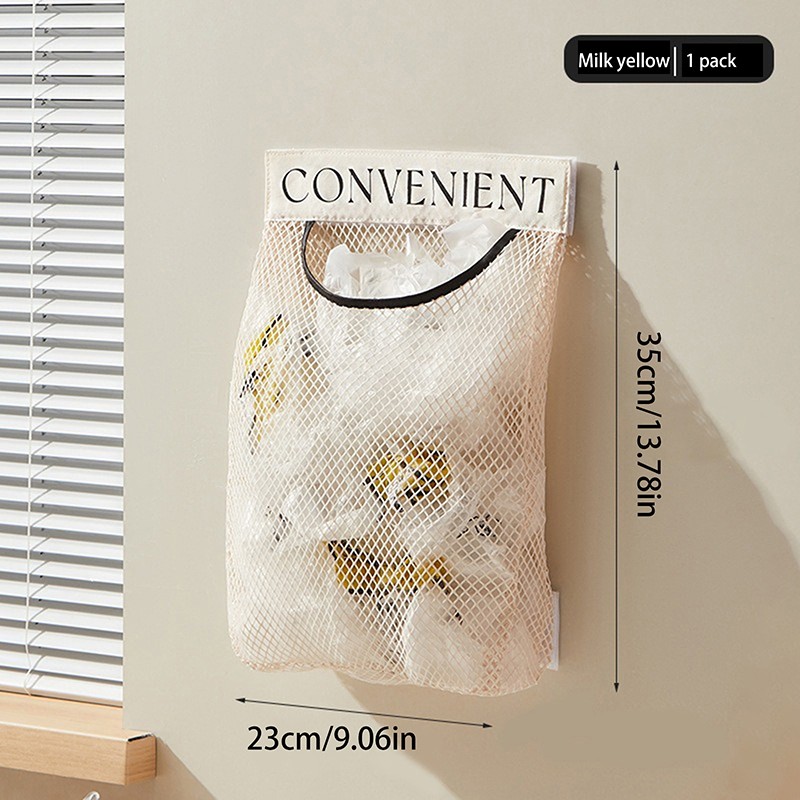 1PC Hanging Storage Mesh Bags Kitchen Garbage Bag Storage Tools Wall-mounted gallery