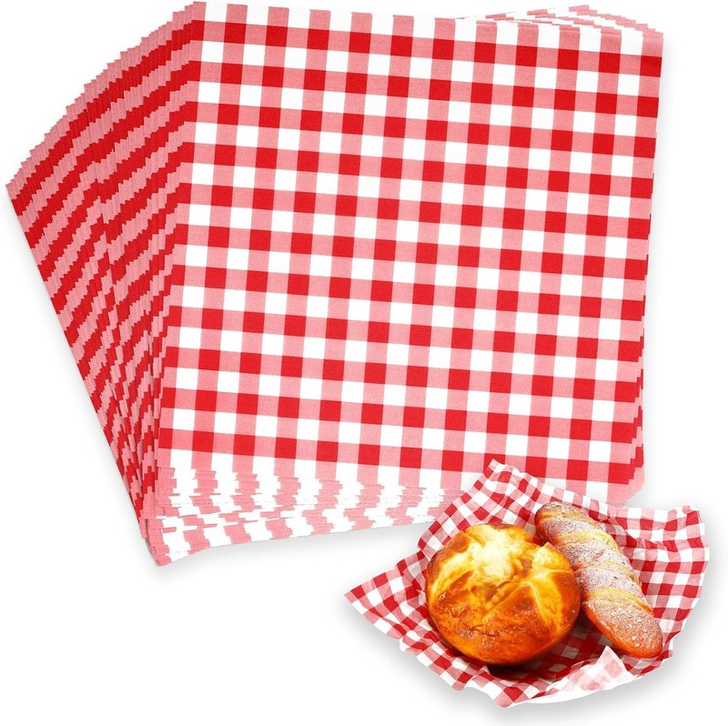 200 Sheets Christmas Plaids Deil Paper Red and White Cheered