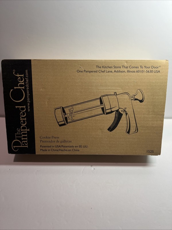 The Pampered Chef Cookie Press #1525 w/16 Discs For Different Designs Like New gallery