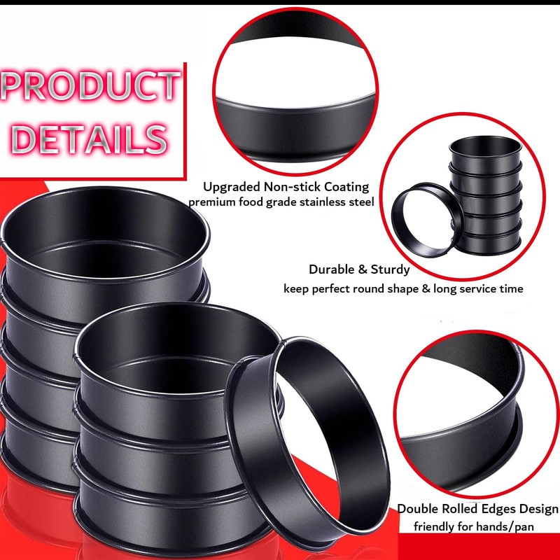 16packs Crumpet Rings Nonstick English Muffin Rings 4 Inch Stainless Steel Doubl gallery