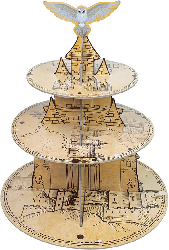 3-Tier Magical Cupcake Stand - Wizard Birthday & Halloween Party Cake Stand - Ro gallery