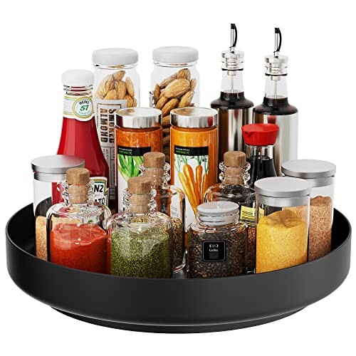 Lazy Susan Turntable Organizer - 13 inch Rotating Spice Rack 13inch Black gallery