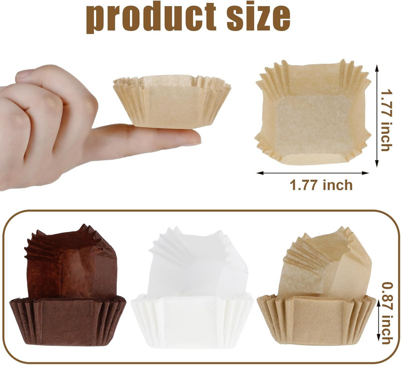 900 Pcs Square Cupcake Liners Bulk Disposable Brownie Baking Cups Pan Liners Pap gallery