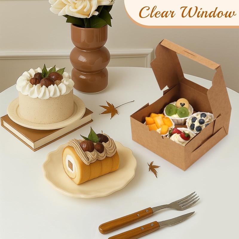 30 Pack Cupcake Boxes with Window - 6x6x3 Cookie & Bakery Treat Containers, Gift gallery