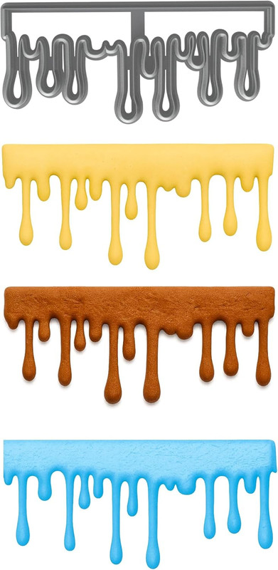 Dripping Shape Fondant Cutter (Style 2) 6X2.52″ Cake Drip Border & Icing Edge Co
