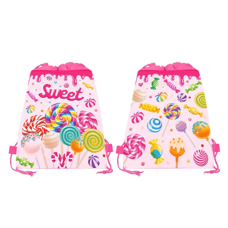 12 Pack Lollipop Drawstring Party Bags,Sweet Candy Gift Treat Bags for Kids G... gallery