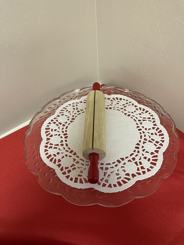 Mountain Woods Mini Wooden rolling pin recipe card holder EUC gallery