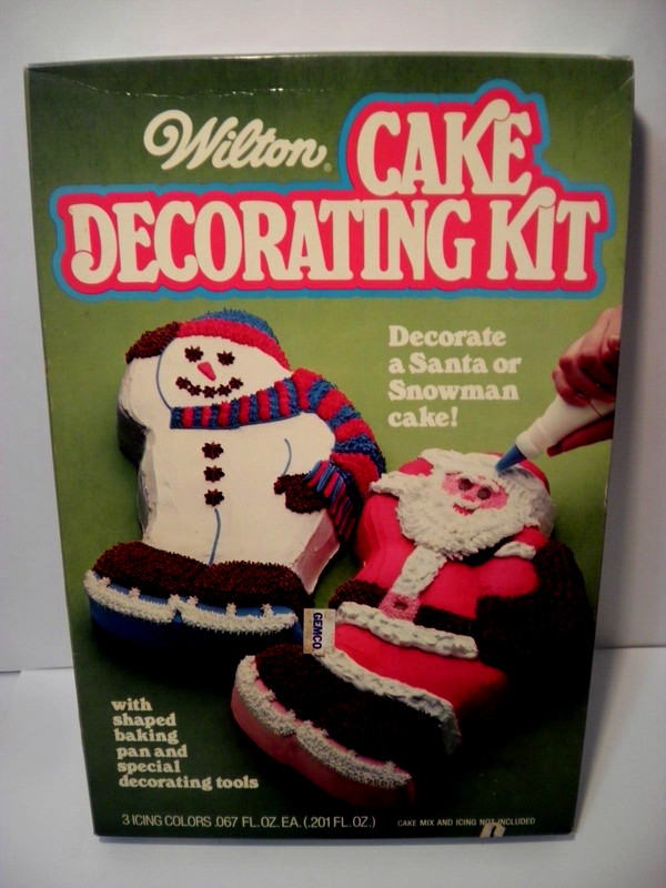 NIB 1979 Wilton Santa Snowman Cake Kit Decorating Pan Christmas Holiday Tips Bag