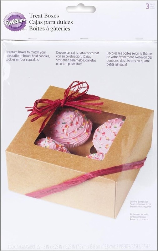 Wilton Kraft 4 Cavity Cupcake Boxes, 3 Count, Cupcake 4-Cavity gallery