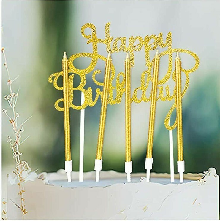 PartyWoo Birthday Candles, 49 pcs Birthday Candles for Cake and Happy Birthday C gallery
