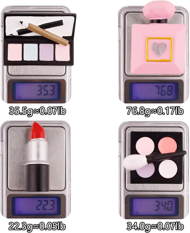 Makeup Cake Topper 4 Pack, Resin Cosmetics Lipstick Perfume Bottle Eye Shadow gallery