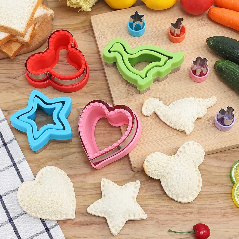 Sandwich Cutter and Sealer Set,14 Pcs Sandwich Maker Bread Cutters DIY Cookie... gallery