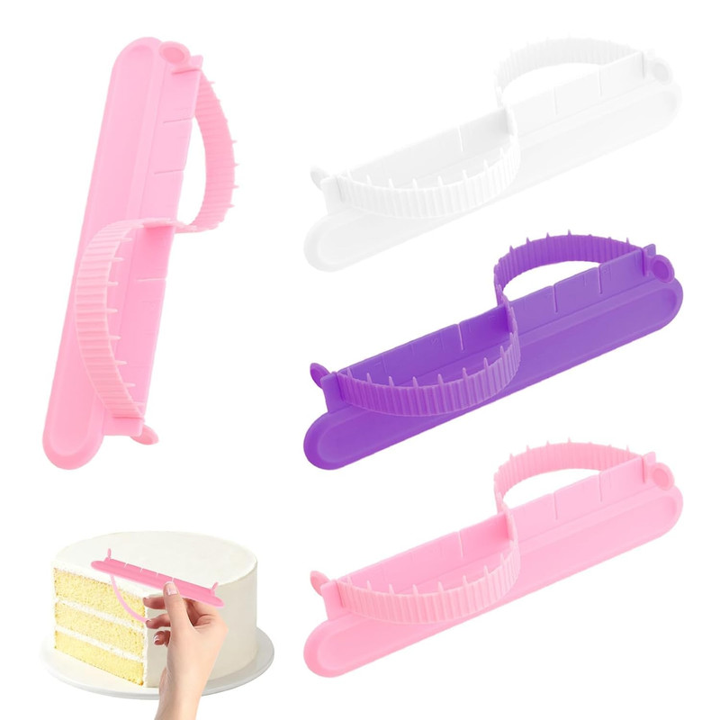 3PCS Fondant Cake Arc Ruler, Adjustable Premium Plastic Decorative Marking