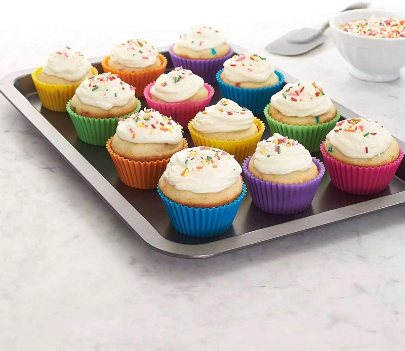 Cupcake Liners - Reusable Silicone Cupcake Baking Cups - Non-Stick Baking Muffin gallery