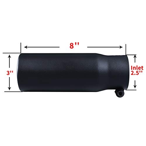Exhaust tip - 2.5 Inch Inlet Bolt on Design- Stainless Steel Car Muffler Black gallery