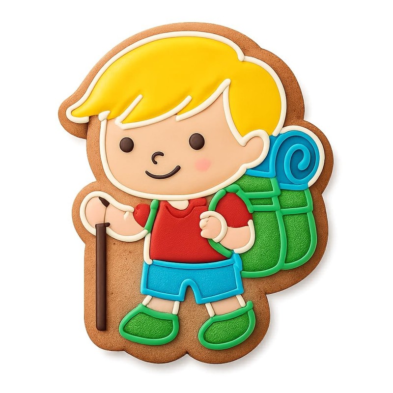 Chibi Backpacker Cookie Cutter & Stamp, Fondant & Clay Cutter - 3.2x4" gallery