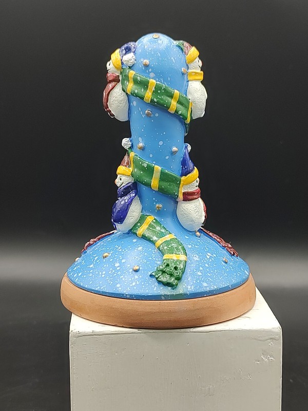 Shaker Hearth Cookie Press Snowman Scarves & Hats Christmas Winter Terra Cotta gallery