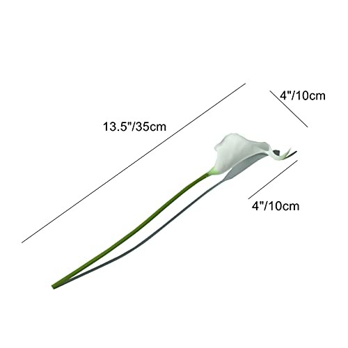 PU Calla Lily Artificial Flowers Stems 13.5in Faux Realistic 20 White gallery